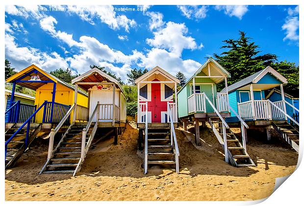  Union Jack Beach Hut Print by Chris Thaxter