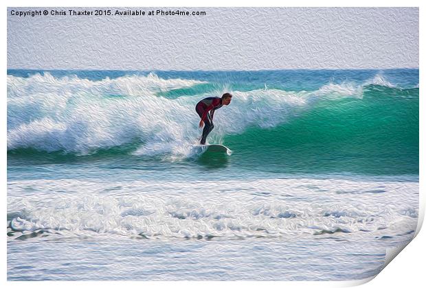  Surfer Oil Paint Effect Print by Chris Thaxter