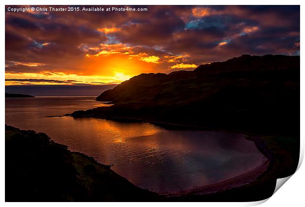 Camas nan Geall Sunset Ardnamurchan Scotland  Print by Chris Thaxter