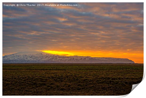 Eyjafjallajokull Sunrise Iceland 2 Print by Chris Thaxter
