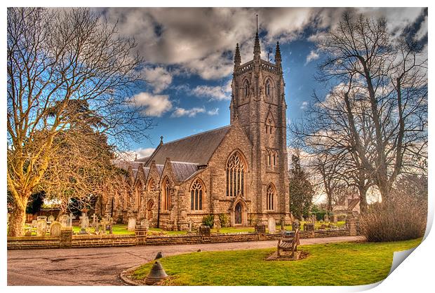 Church of St Thomas à Becket.  Northaw.   Herts Print by Chris Thaxter