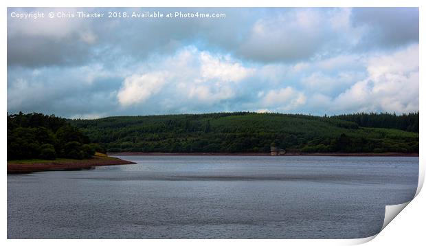 Low Water at Usk Reservoir Print by Chris Thaxter