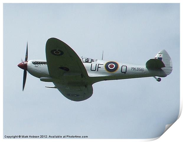 Spitfire in Flight Print by Mark Hobson