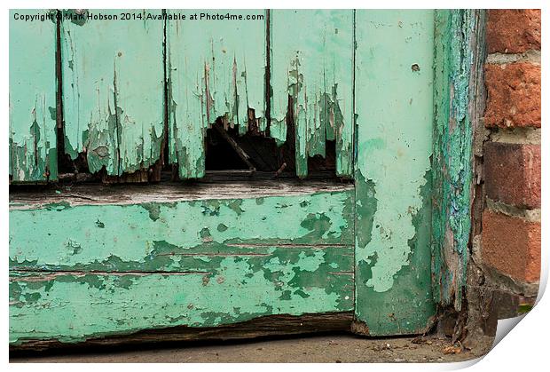 Faded Green Door Print by Mark Hobson