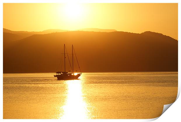Sailing to the Sun Print by Mark Hobson