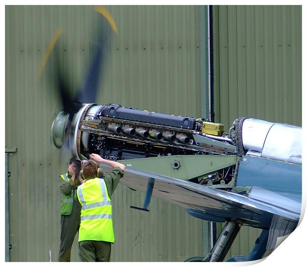 Spitfire Service Print by Mark Hobson