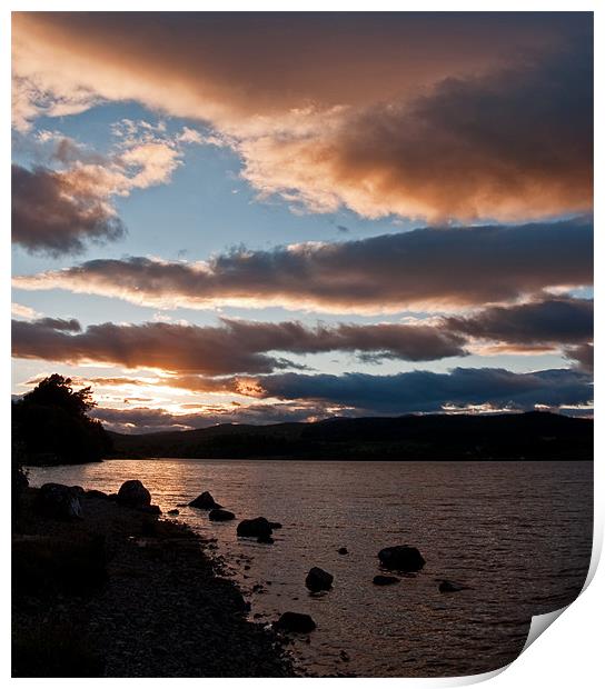 As The Sun Sets Over Loch Rannoch Print by Bel Menpes