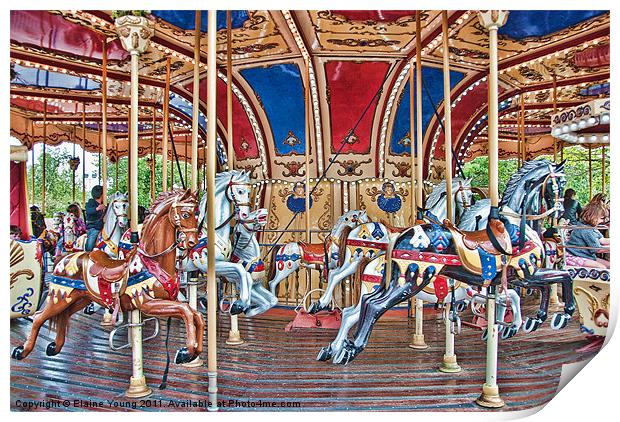 Carousel Print by Elaine Young