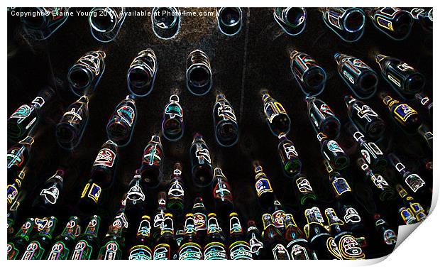 Lager Bottle Abstract Print by Elaine Young