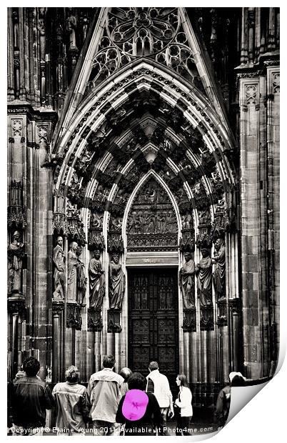 Koln Cathederal Door Print by Elaine Young