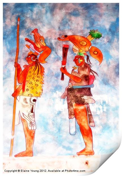 Aztec Men Print by Elaine Young