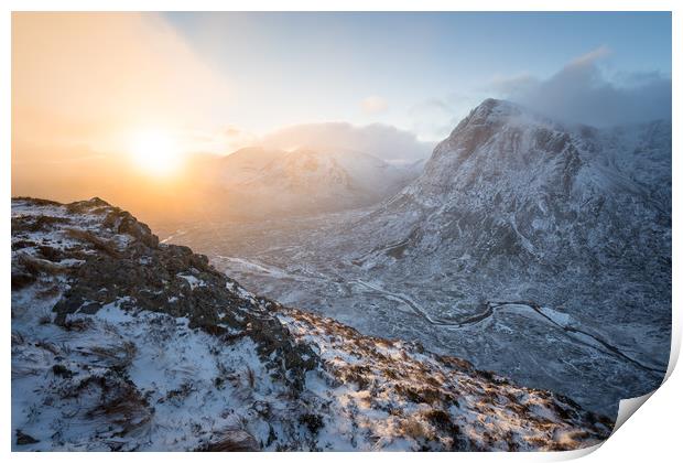 Beinn A'Chrulaiste Winter Sunrise Print by James Grant