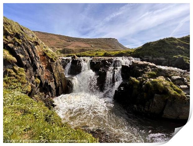 Welcomes mouth waterfall Print by kelly Draper