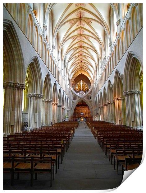 Inside Wells Cathedral Print by kelly Draper