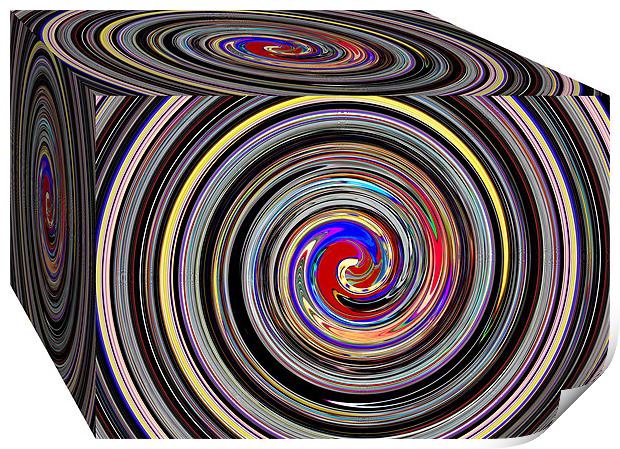 Swirly cube Print by kelly Draper
