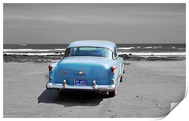 Car on Beach Print by james balzano, jr.