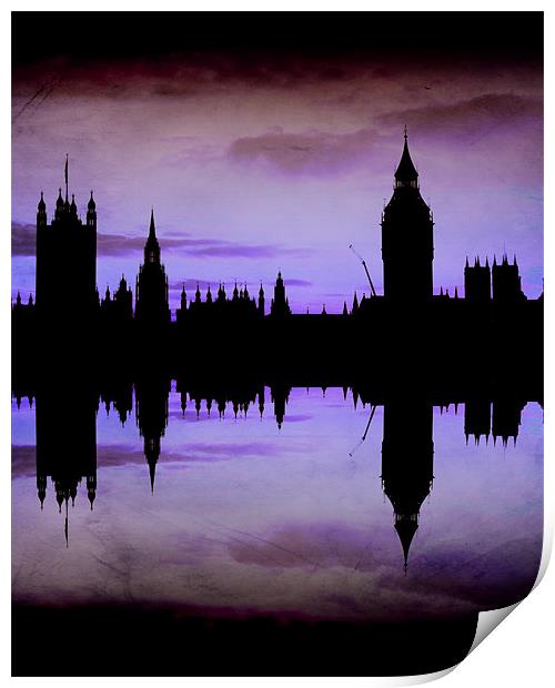 Purple London Print by Heather Newton