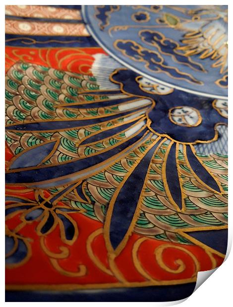 oriental plate Print by Heather Newton