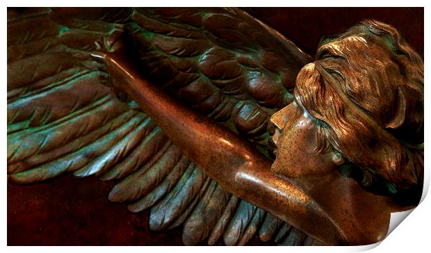 bronze angel Print by Heather Newton