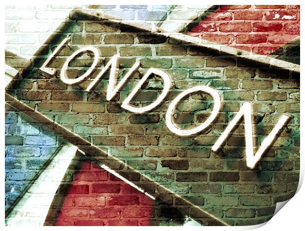 London - abstract on bricks Print by Heather Newton