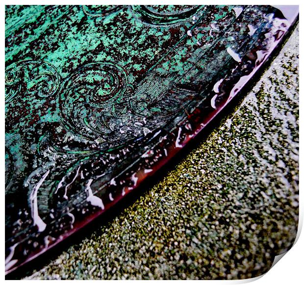 rain or shine, metal and stone Print by Heather Newton