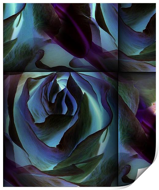 futuristic rose Print by Heather Newton