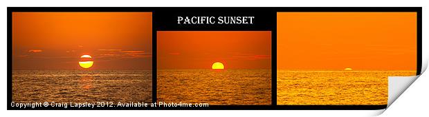 pacific sunset triptych Print by Craig Lapsley