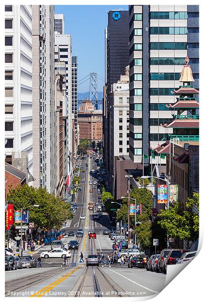 San Francisco view to the bay Print by Craig Lapsley