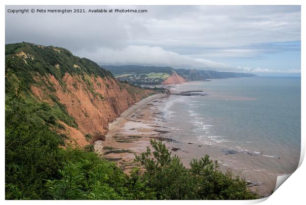 Sidmouth from Peak Hill Print by Pete Hemington