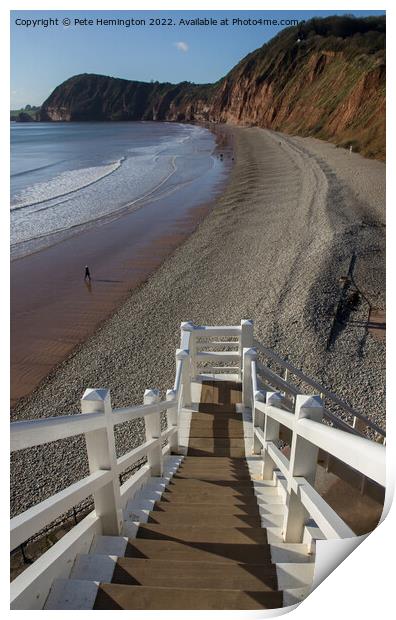 Jacobs Ladder at Sidmouth Print by Pete Hemington