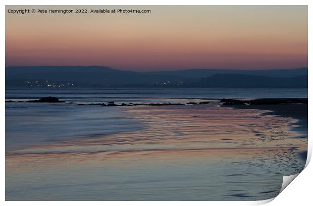 Sunset at Exmouth in Devon Print by Pete Hemington