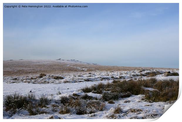 Winter snow on Dartmoor Print by Pete Hemington