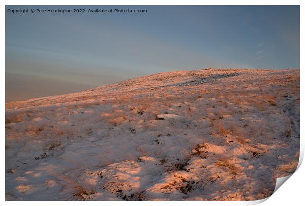 Snowy Moorland on Dartmoor Print by Pete Hemington