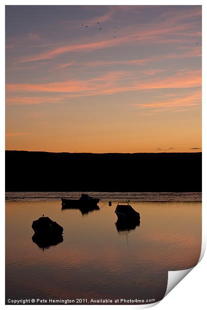 Sunset on the Exe Print by Pete Hemington