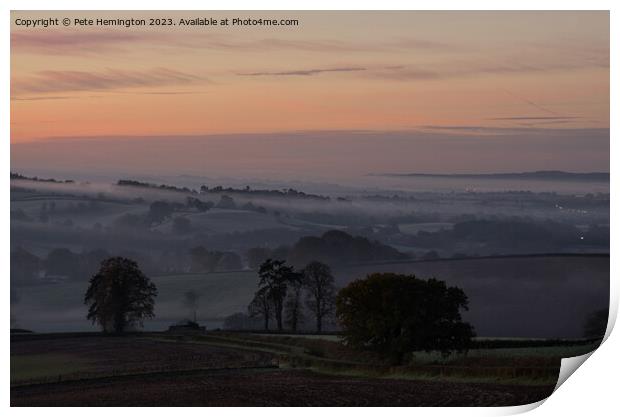 Dawn over Mid Devon Print by Pete Hemington