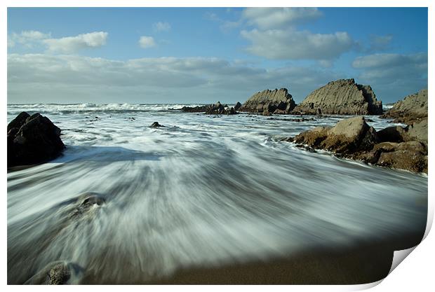 Blegberry beach Devon Part II Print by Pete Hemington