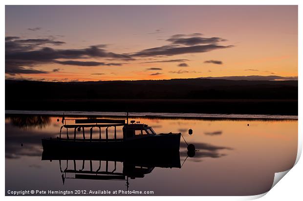 Exe Estuary and ferry boat Print by Pete Hemington