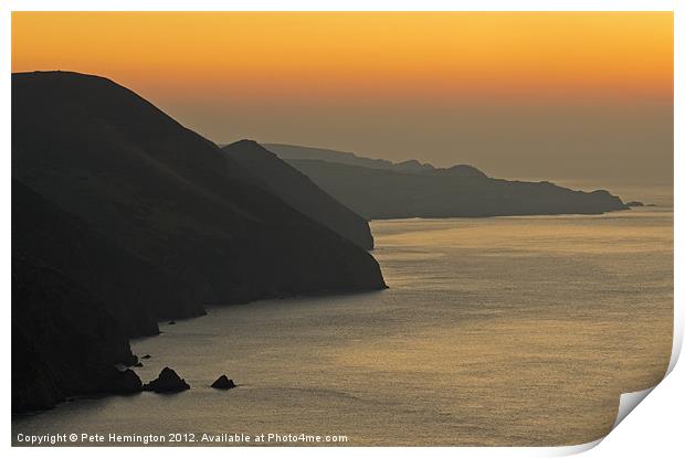 Sunset on the North Devon coast Print by Pete Hemington