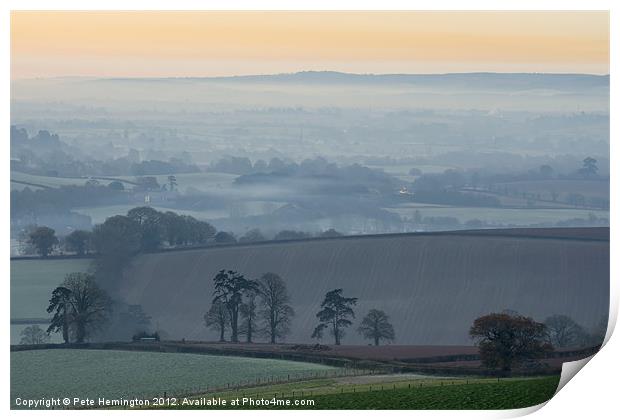 Misty morning view Print by Pete Hemington