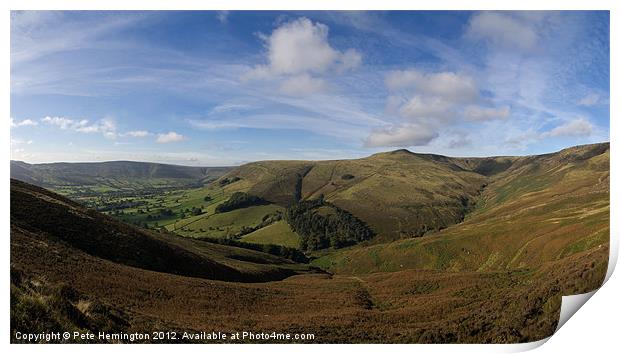 Edale and Grindslow Knoll Print by Pete Hemington