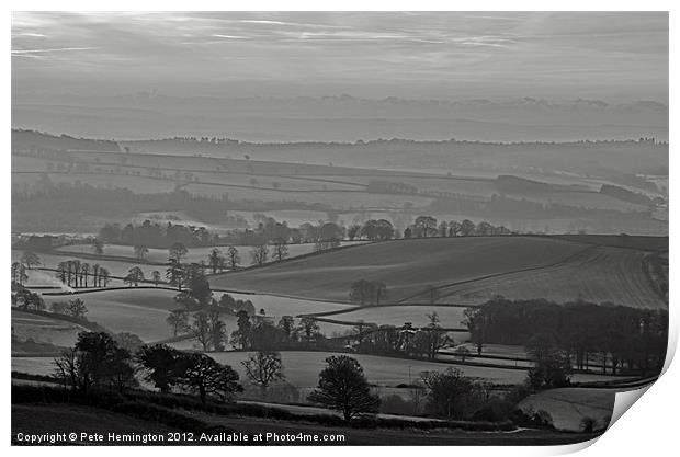 Mid Devon morning - 2 of 2 Print by Pete Hemington