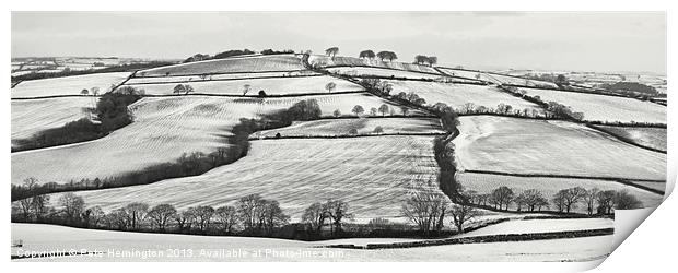 From Raddon Top in the snow Print by Pete Hemington
