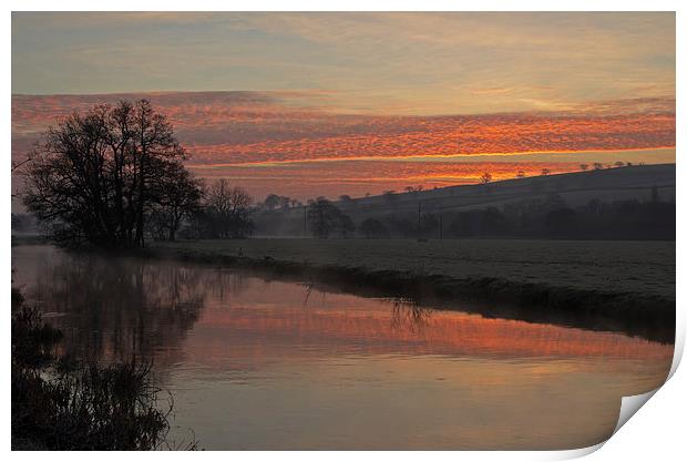 Sunrise over the River Culm Print by Pete Hemington