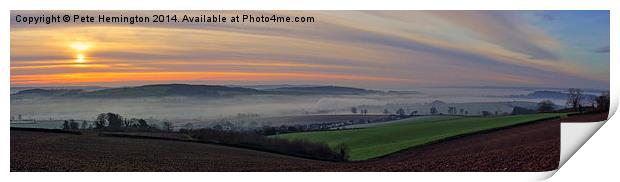 Sunrise over the Culm valley Print by Pete Hemington