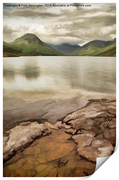 Artistic view of Wastwater in Lake District Print by Pete Hemington