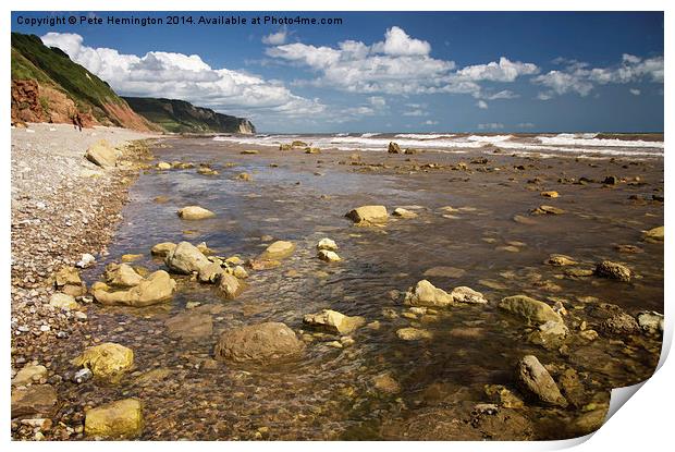  Between Weston Mouth and Branscombe Print by Pete Hemington