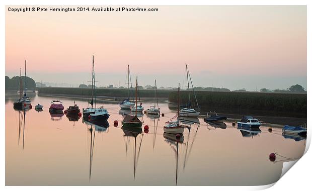  Morning glow on the Exe Print by Pete Hemington