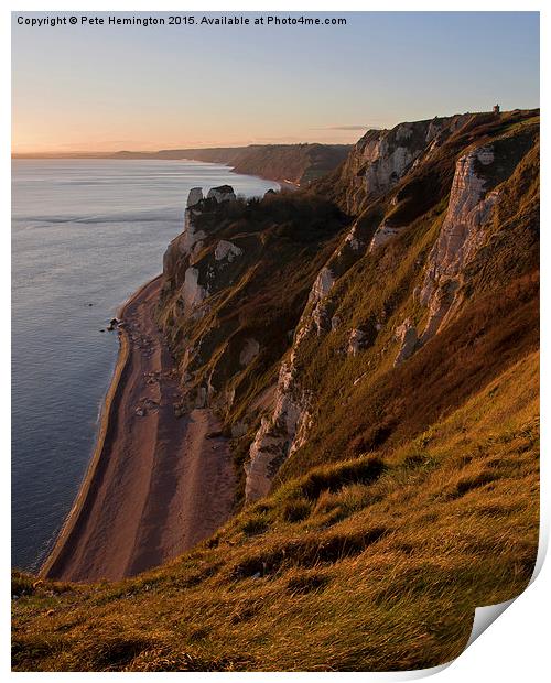  Branscombe Cliffs in Devon Print by Pete Hemington