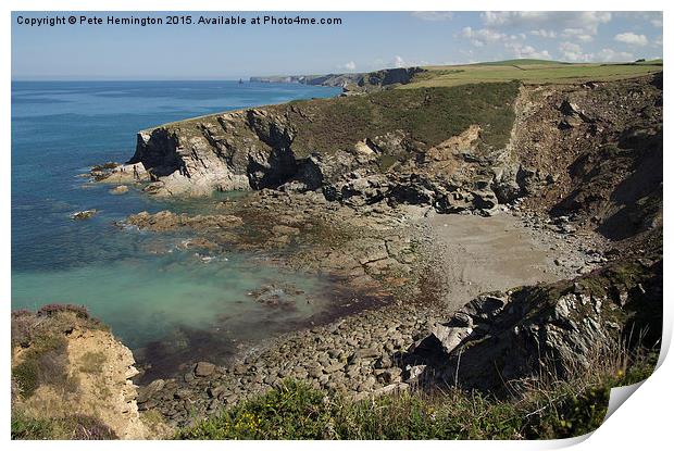  Barretts Zawn in Cornwall Print by Pete Hemington