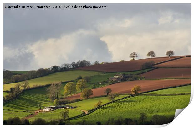 Caseberry Downs in Devon Print by Pete Hemington